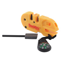 Smith's Pocket Pal All-In-One | Blade Sharpener, LED Light, Whistle, Compass & Firestarter