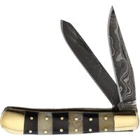 Fox-N-Hound Damascus Trapper Pocket Knife