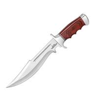 Hibben Legionnaire Bowie II | Stainless Clip Point Blade | Black Leather Belt Sheath