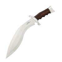 Hibben Kukri Fighter | 11.88" Mirror Finish Stainless Blade | Black Leather Sheath